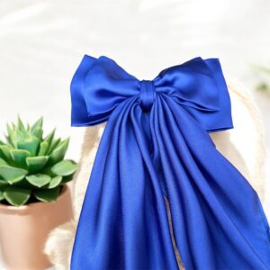 Cornflower Blue Scarf Bows Clip