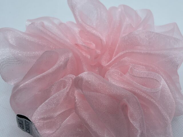 baby pink organza scrunchies