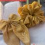 gliter yelow tail pin and xl scrunchies