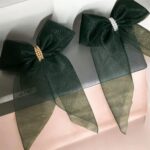 green net scarf bow green net scarf bow
