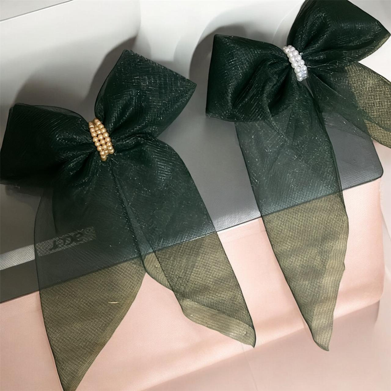 green net scarf bow green net scarf bow