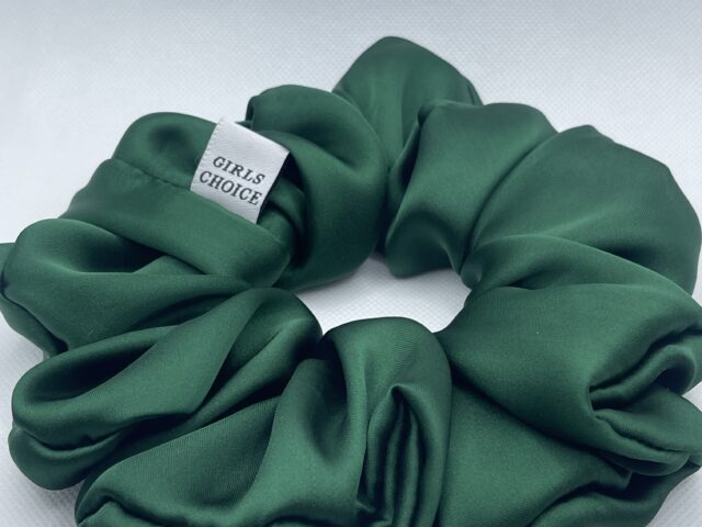 green silk scrunchie xl