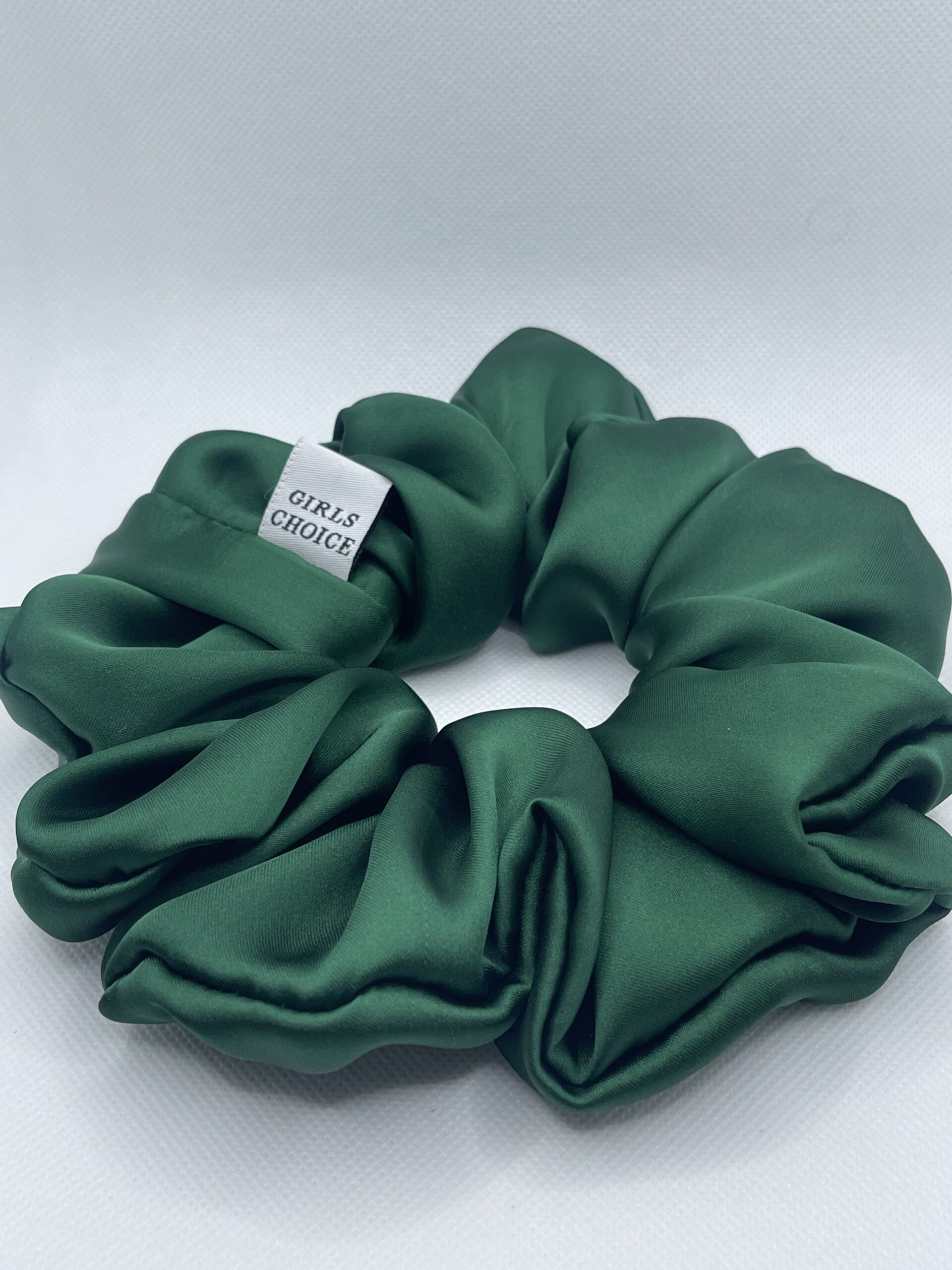 green silk scrunchie xl