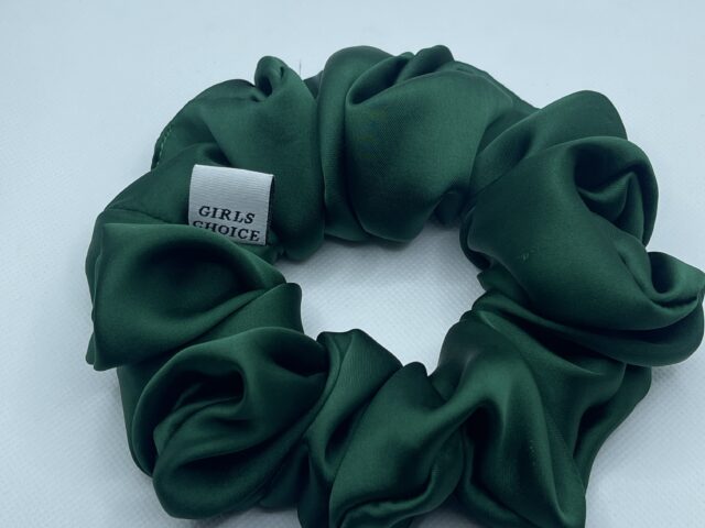 green silk scrunchies large