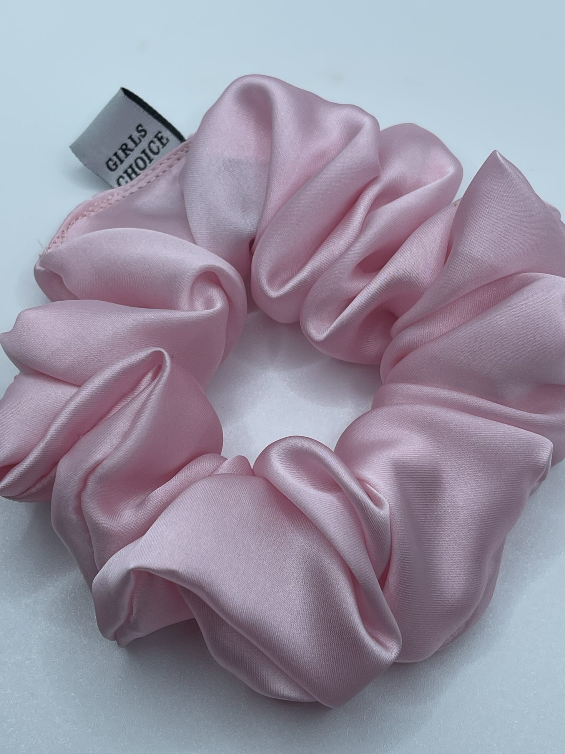 pink silk large baby pink scrunchies large