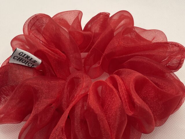 red organza scrunchie