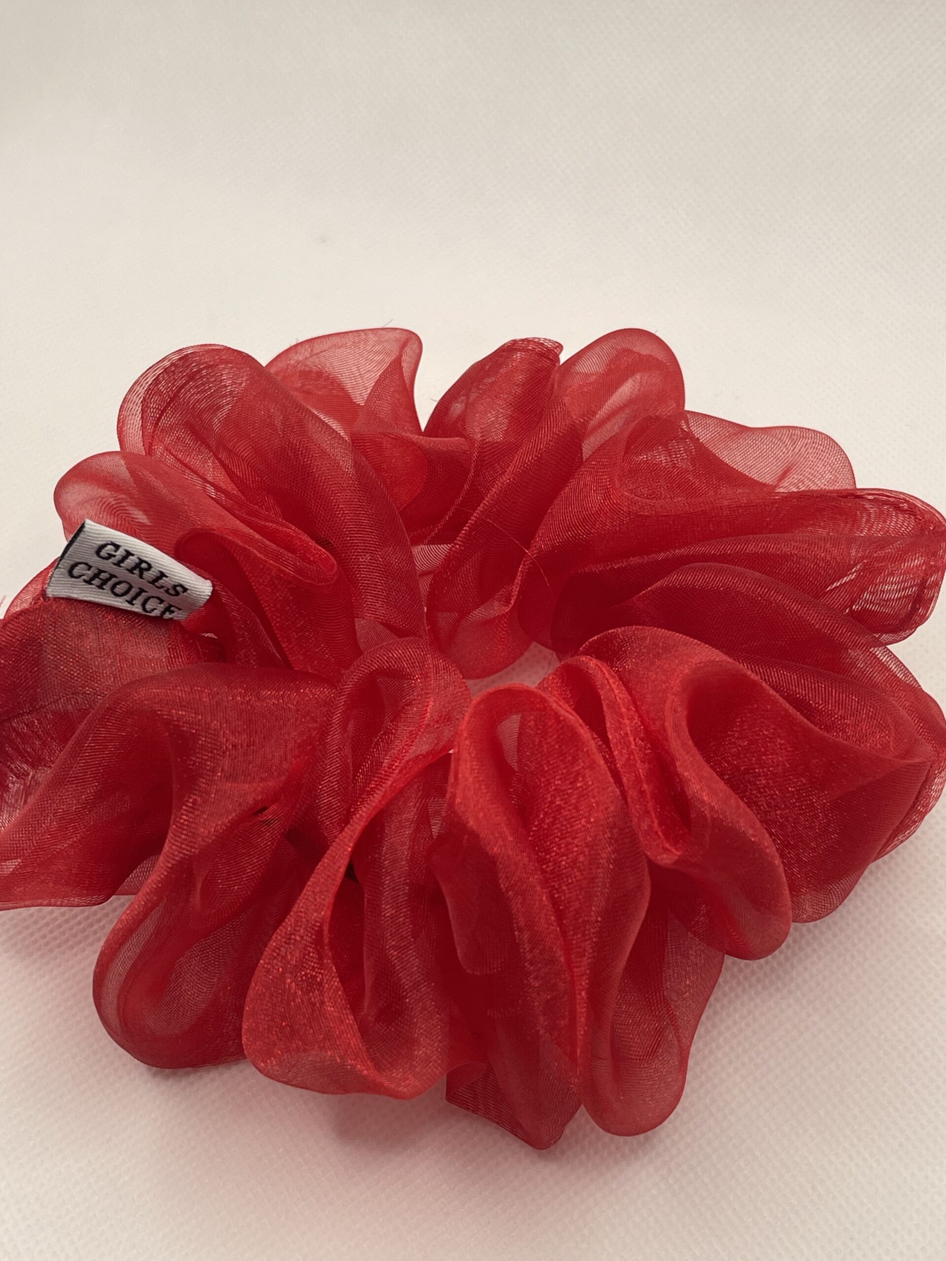 red organza scrunchie red organza scrunchie