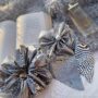 silver tail bow pin and xl scrunchie matching