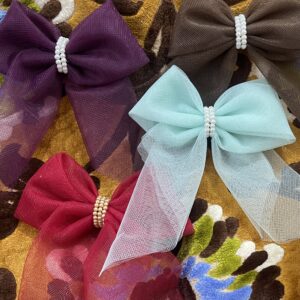 brow net scarf bow pin