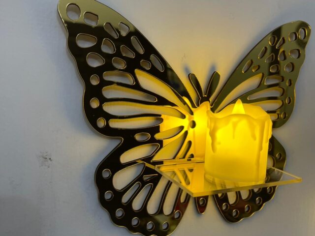 BUtterfly Acrylic Golden shelve