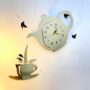 Kettle Tea Wall Clock for kitchen and Home Golden Acrylic