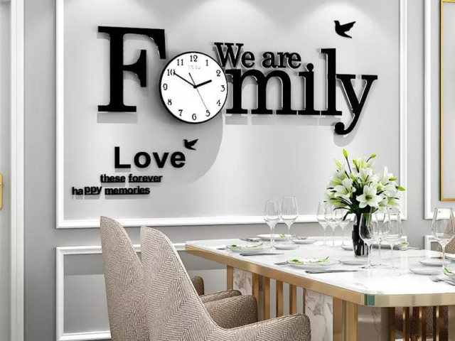 We are Family Clock with White Dial