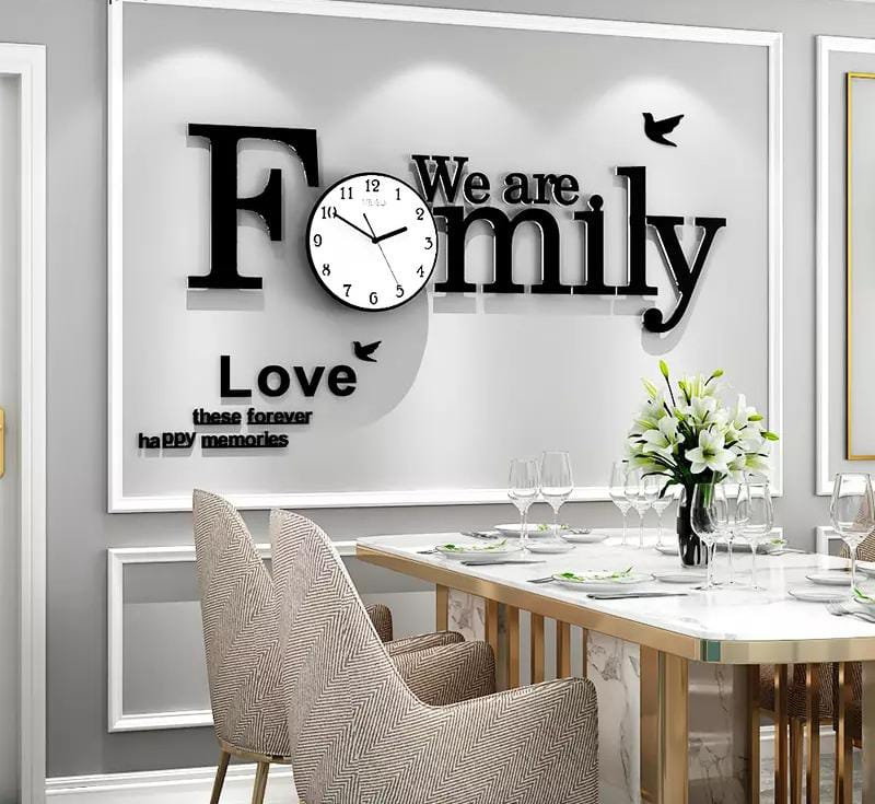 We are Family Clock with White Dial