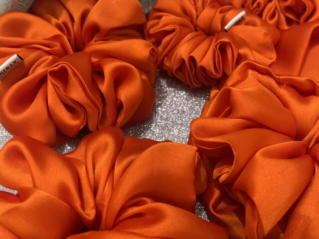 Orange SIlk SCrunchies