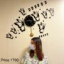butterfly wooden black clock with pedulum